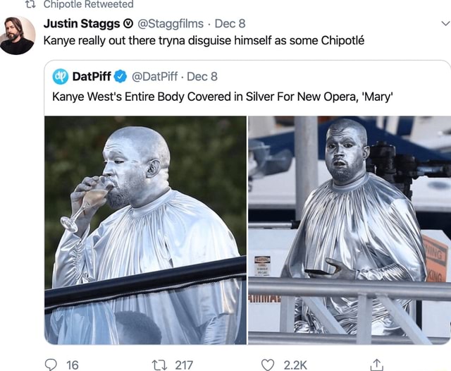 Tl Chipote Retweeted Justin Staggs @Staggfilms Dec 8 Kanye really out ...