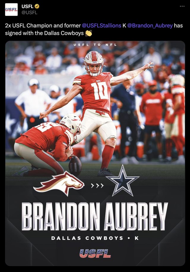 Cowboys Sign Kicker Brandon Aubrey From USFL