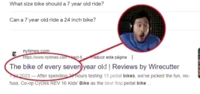 What size bike for best sale a seven year old