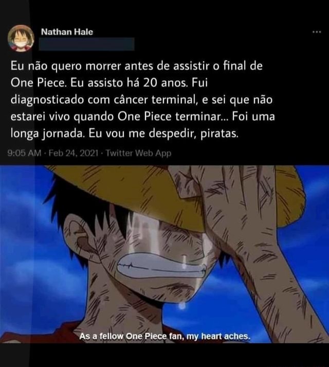 Soldier_sad fã da Nojikoˢᵉᵖ on X: Sim amigo One Piece está acabando! A  jornada está no Fim. Preparados?  / X