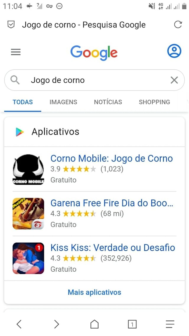 O Google meteu essa jogo de corno Tudo Notícias Imagens Compras