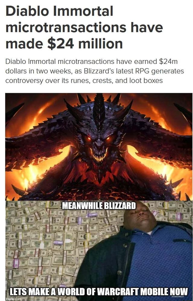 Diablo Immortal fan turns 600 million WoW gold into microtransactions