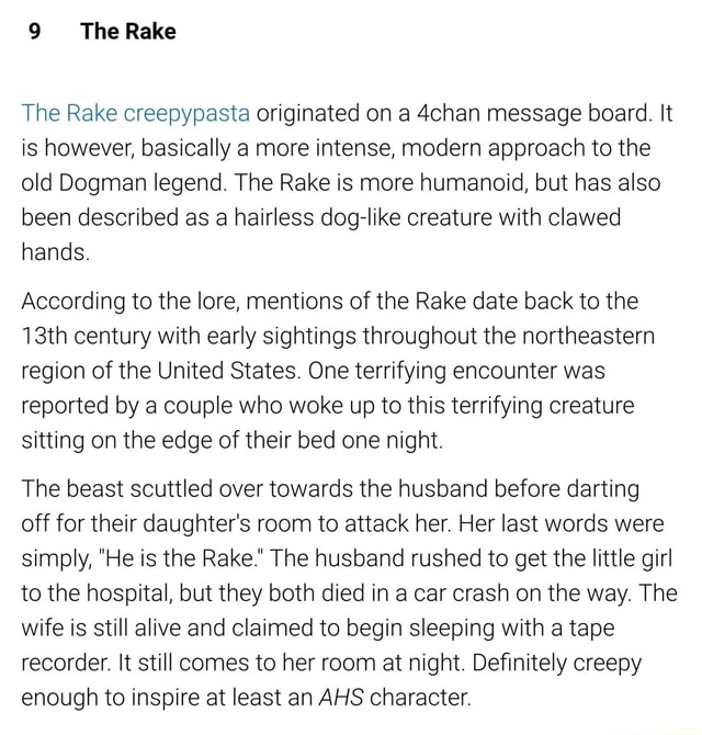 Creepypasta Brasil: The Rake