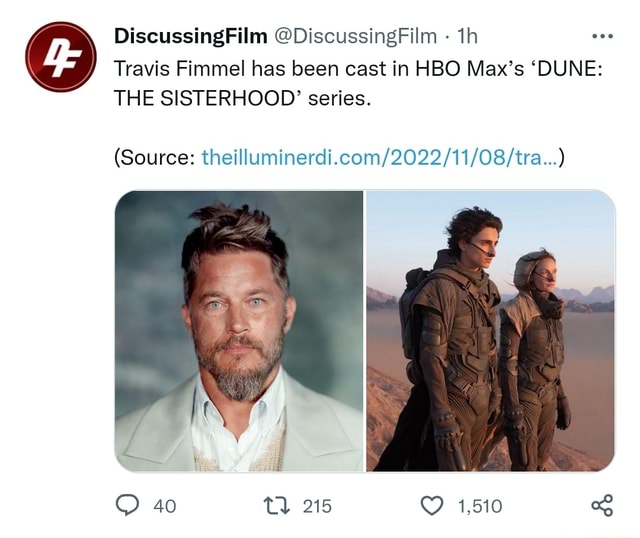 Dune' Prequel Series at HBO Max Casts Travis Fimmel