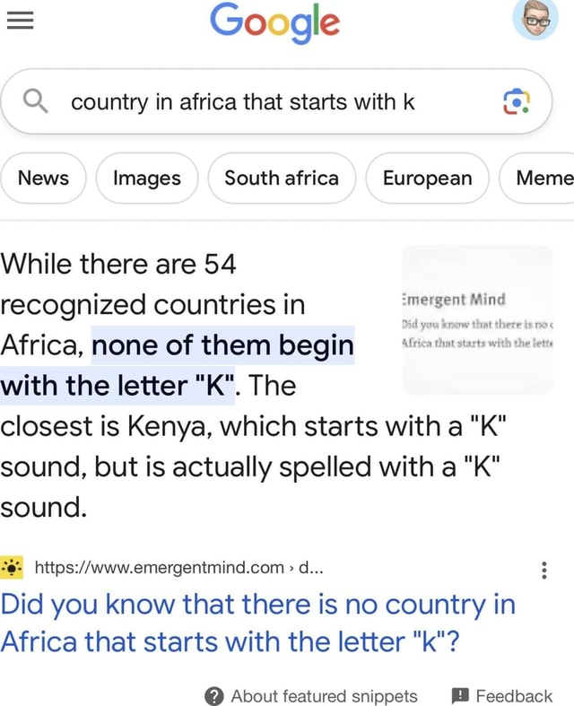 Go gle Q. country in africa that starts with k Ce, News Images South