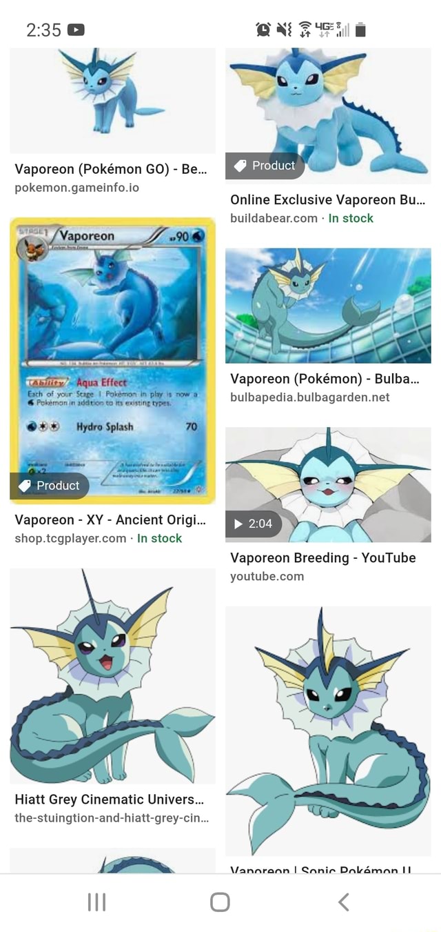 Vaporeon (Pokmmon GO) - Be pokemon.gameinfo.io Online Exclusive Vaporeon  Bu - In stock Aqua Effect Vaporeon (