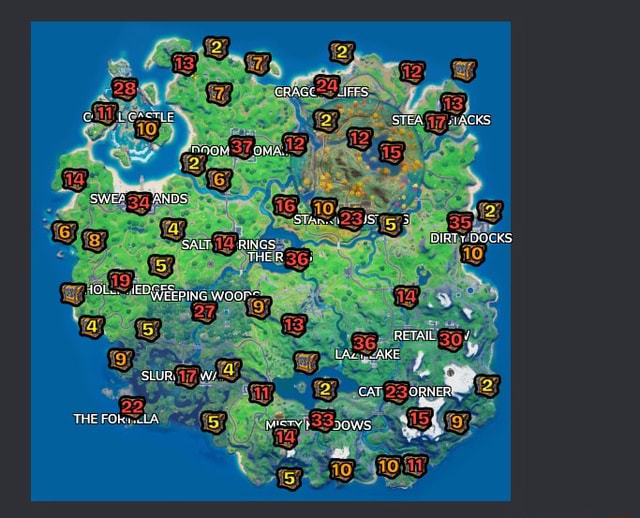 Fortnite Chapter 2 Season 4 Chest spawns CRAGC LIFFS L STEA ackS ROM