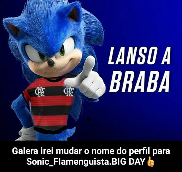 Galera irei mudar o nome do perfil para Sonic, Flamenguista.BIG