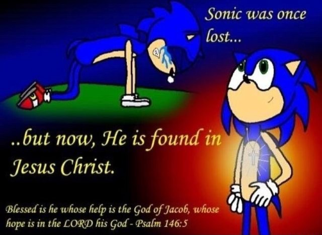 Sonic was once lost... ..but now, He is found Jesus Christ. Blessed is ...