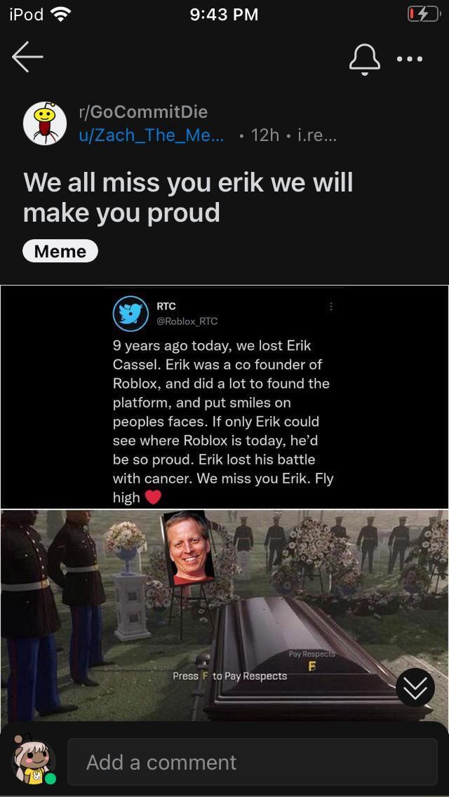 IPod PM ire We all miss you erik we will make you proud Meme