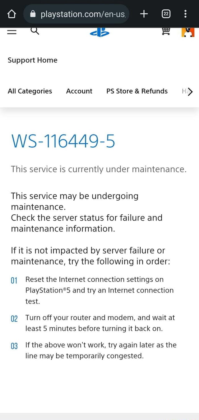 Playstation store 2024 under maintenance