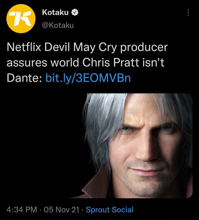 Netflix's Devil May Cry anime won't feature Chris Pratt, producer