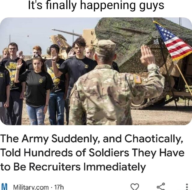 Its Finally Happening Guys The Army Suddenly And Chaotically Told Hundreds Of Soldiers They 3300