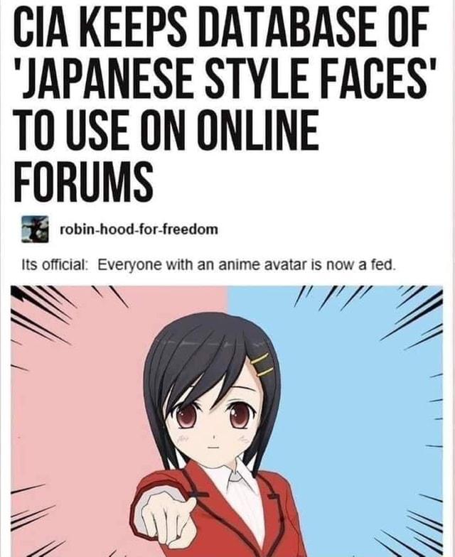 CIA KEEPS DATABASE OF JAPANESE STYLE FACES' TO USE ON ONLINE