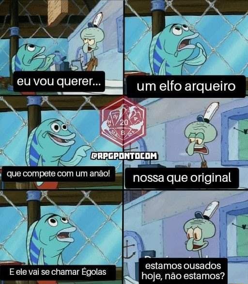 Uma elfa, um anão e um homem-lagarto entram em uma guilda