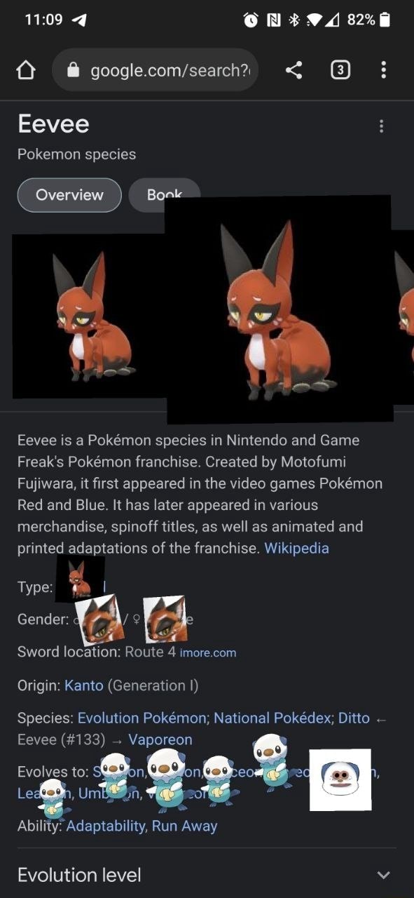 Eevee/evolutions, Wiki