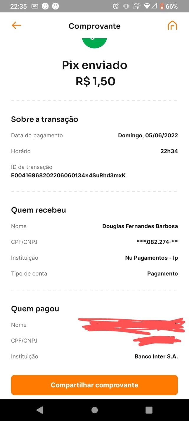 Comprovante pagamento feito via Pix ti 10 de outubro de 2023 - Itaú ID  transação: I valor