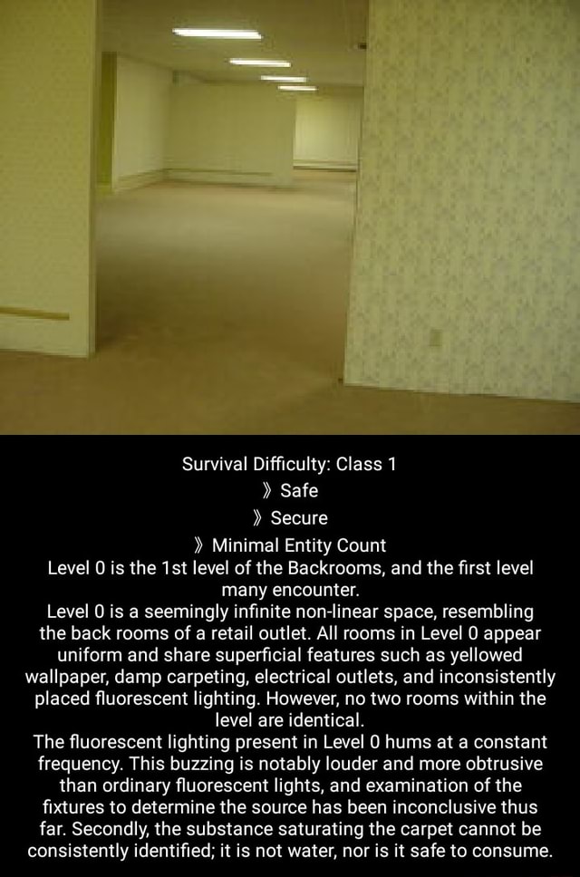 The Backrooms Level 0-50 Survival Difficulty Comparison 