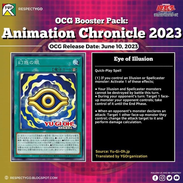 RESPECTYGO OCG Booster Pack: Animation Chronicle 2023 OCG Release