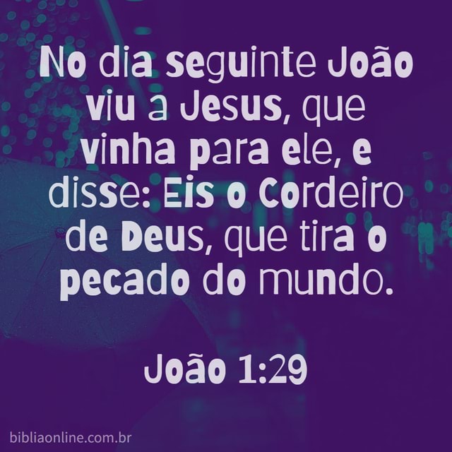 No Dia Seguinte Jo O Viu A Jesus Que Vinha Para Ele E Disse Eis O