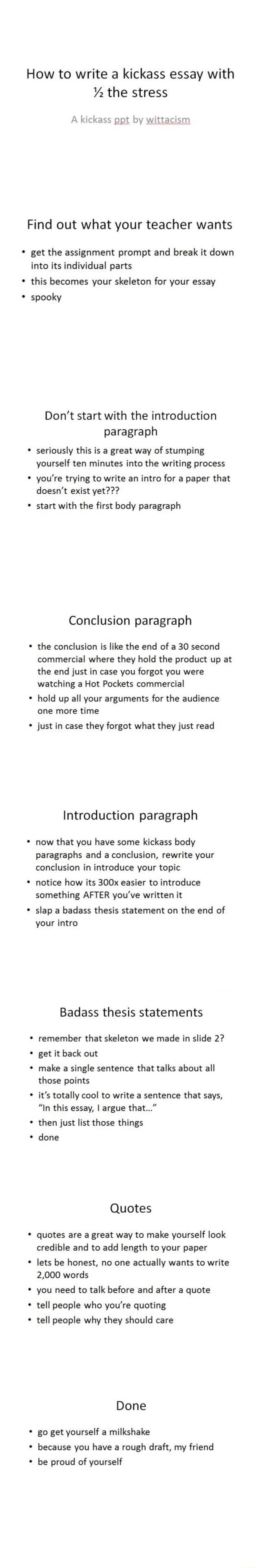 How to write a kickass essay with the stress A kickass apt by wittacism