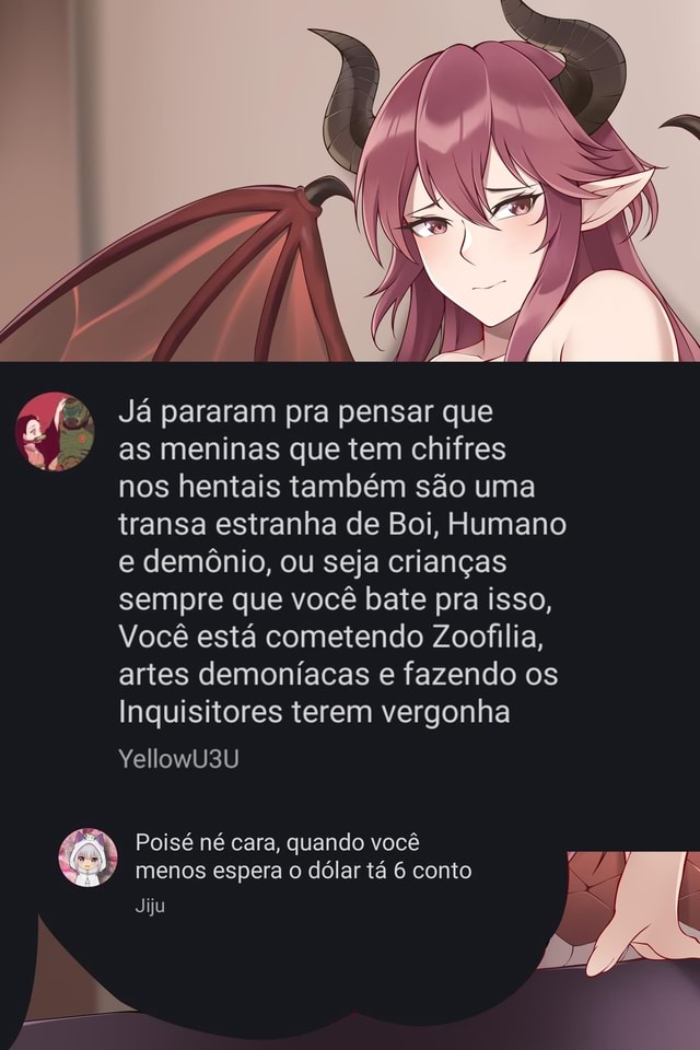 Anime menina demônio com chifres