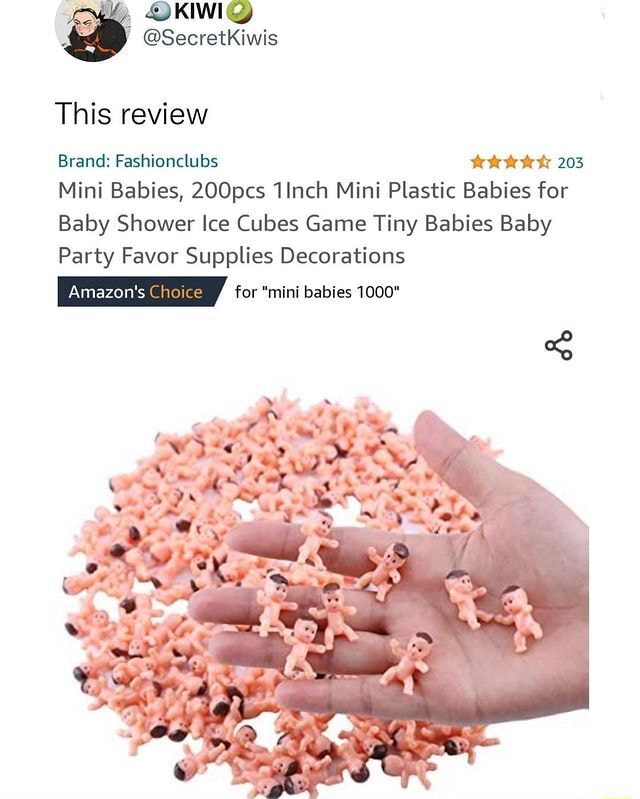 Mini Babies, 200pcs 1Inch Mini Plastic Babies for Baby Shower Ice Cubes  Game Tiny Babies Baby Party Favor Supplies Decorations