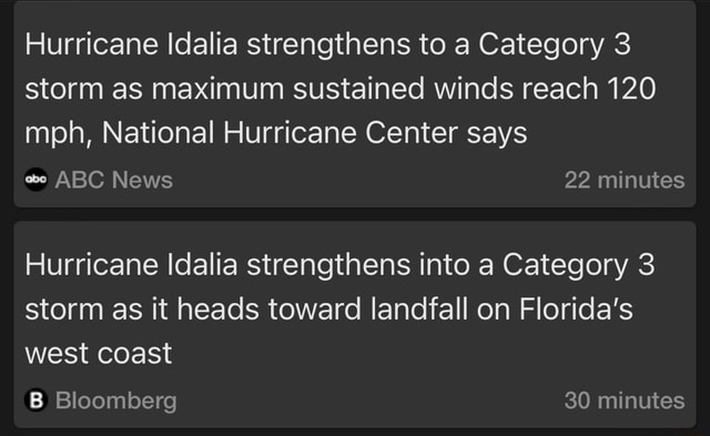 Hurricane Idalia strengthens to a Category 3 storm as maximum sustained ...