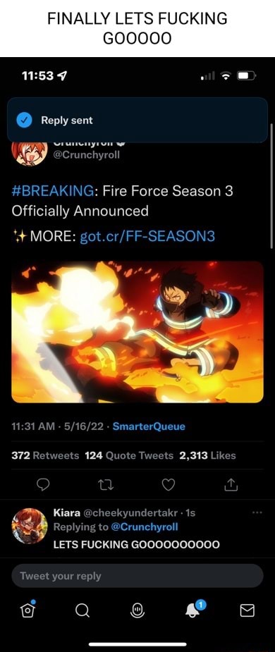 Fire Force EN on X: #BREAKING: Fire Force Season 3 Officially