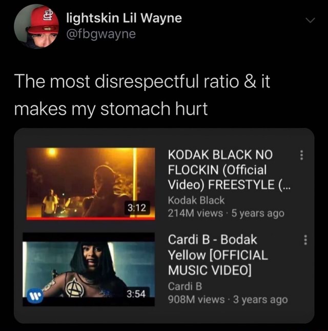 Lightskin Lil Wayne w @fbgwayne The most disrespectful ratio & it makes ...