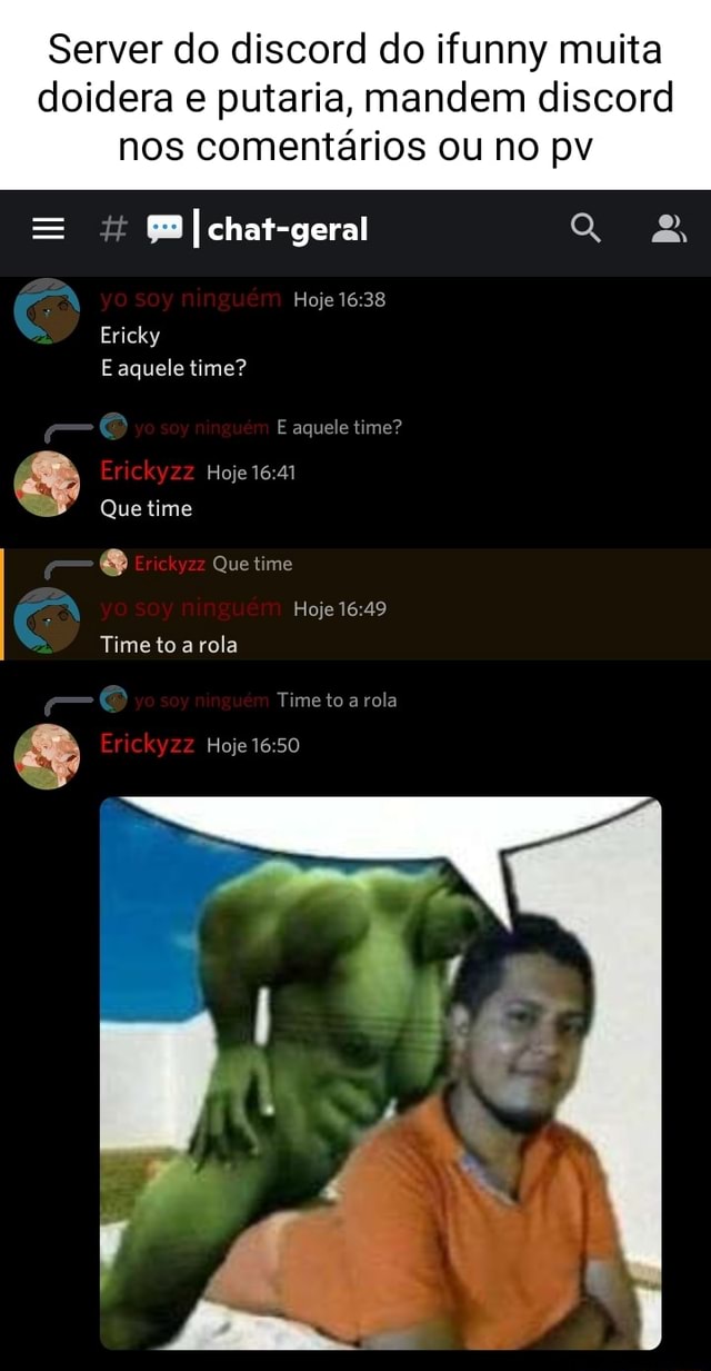 LINK DO MEU SERVER'DO DISCORD - iFunny Brazil