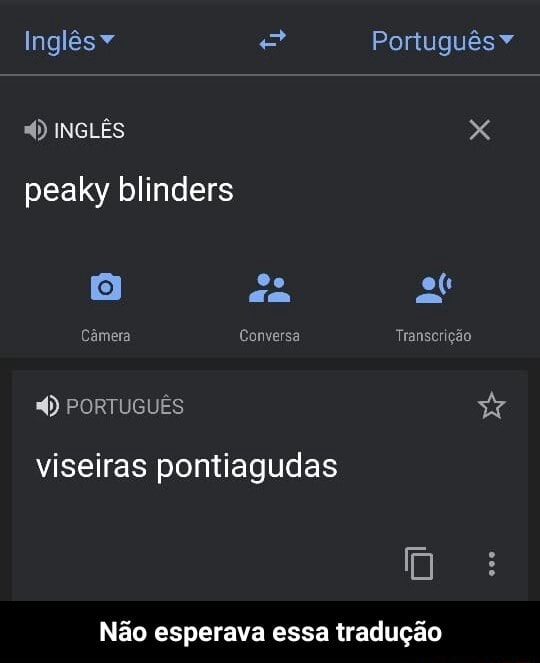 O Que é BLINDERS em Inglês