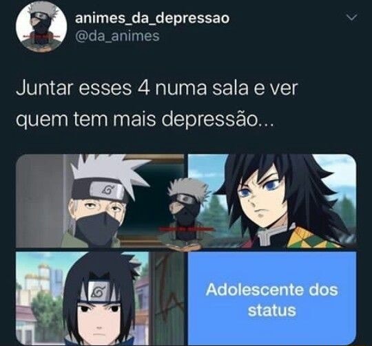 Depresão - Nos animes existem cenas: Tristes Muito tristes Extremamente  tristes Que te fazem chorar, Não podemos deixar ele Depressivas aqui Aro  soz BuCCiarati! - iFunny Brazil