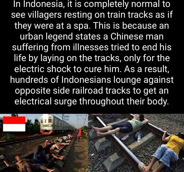 In Indonesia, it is completely normal to see villagers resting on train