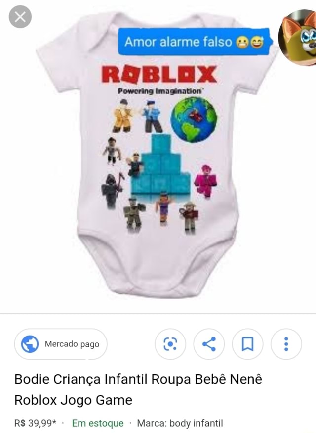 Body Criança Infantil Roupa Bebê roblox game you tube