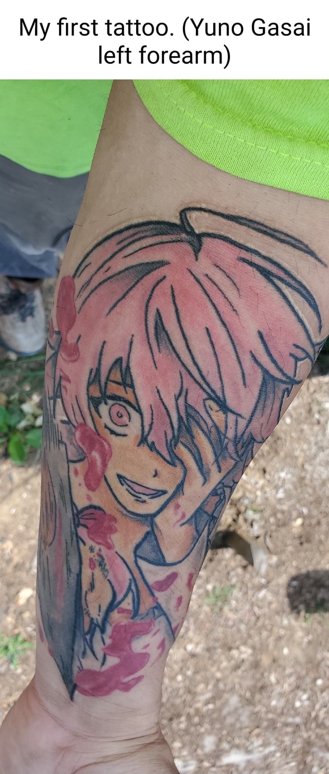 My first tattoo. (Yuno Gasai left forearm) - iFunny Brazil