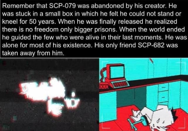 I made this recreation of SCP-079 with my old monitor and keyboard. hope  you guys like it : r/SCP