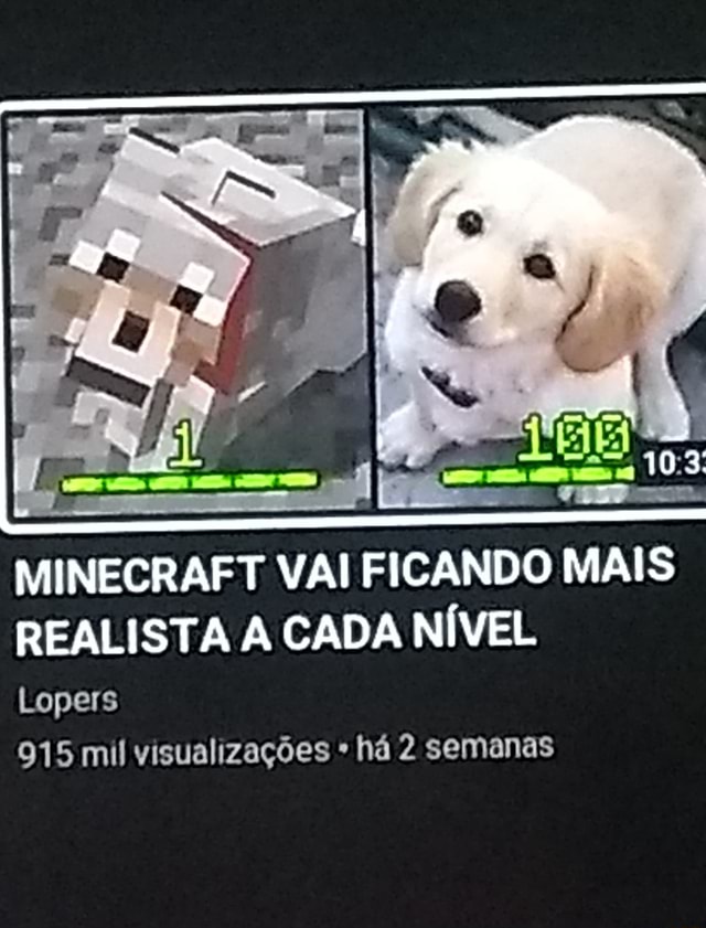 MINECRAFT VAI FICANDO MAIS REALISTA 