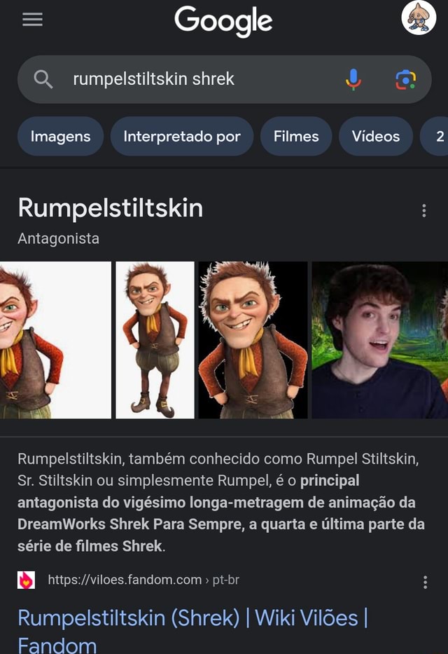 Rumpelstiltskin (Shrek), Wiki Vilões