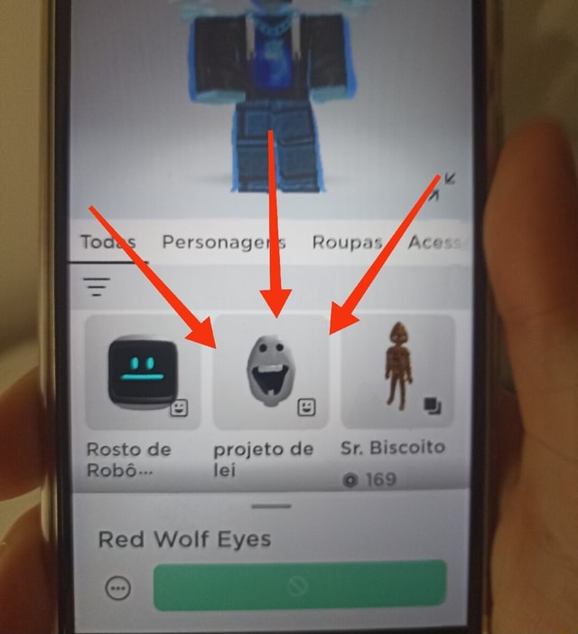 Personageils Roupas po Rosto de projeto de Sr. Biscoito Robô lei I Red  Wolf Eyes - iFunny Brazil