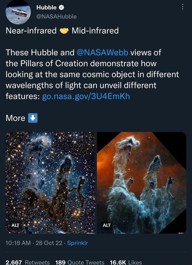 Hubble Nasahubbie Near Infrared Mid Infrared These Hubble And