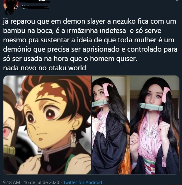 POR QUE A NEZUKO TEM UM BAMBU NA BOCA EM DEMON SLAYER? 