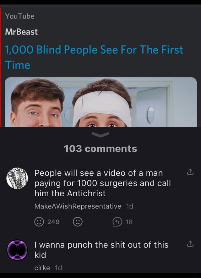 MrBeast's 1,000 Blind People See for the First Time Video