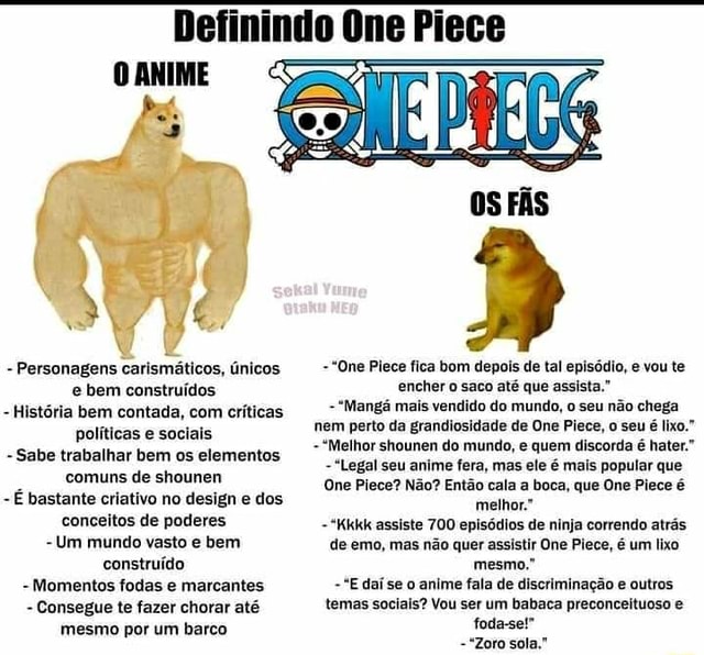 Como alguém consegue assistir 700 episódios de One Piece, não