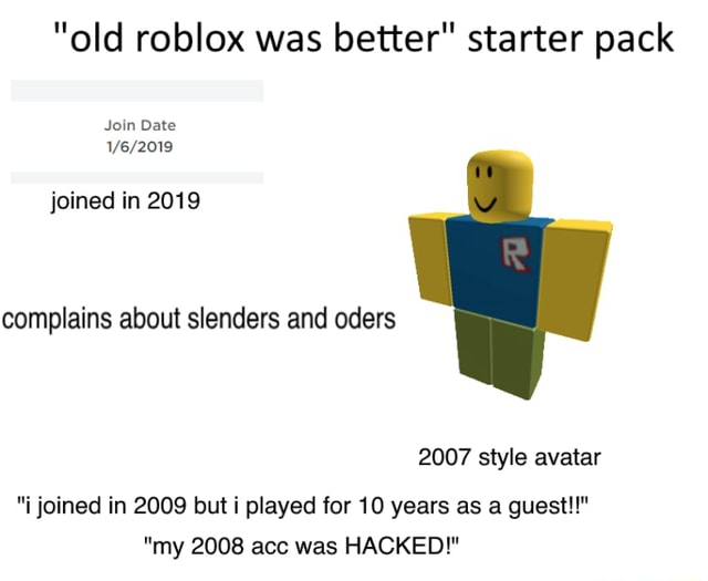 old trend and old starter avatar #roblox #fyp #guest