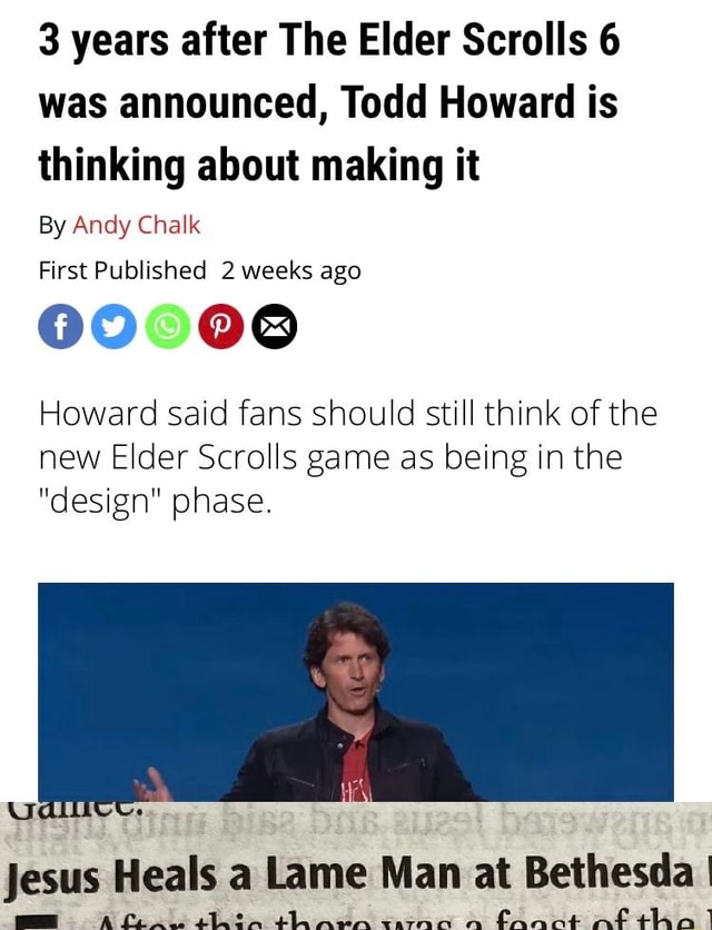 Todd Howard Seems To Think Elder Scrolls 6 Announced Too Early