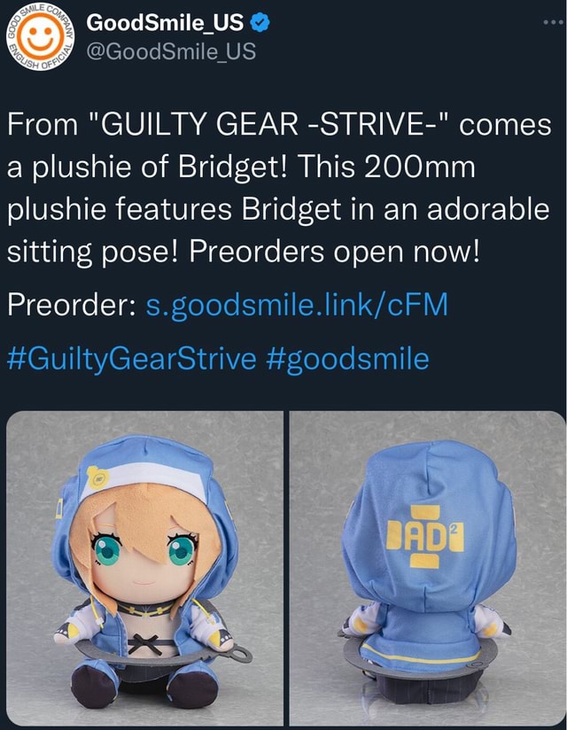 Plush Bridget GUILTY GEAR STRIVE