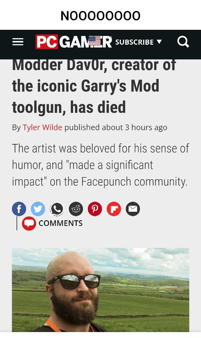 Modder Dav0r, creator of the iconic Garry's Mod toolgun, has died