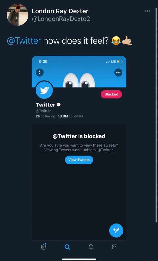 London Ray London Ray Dexter @Twitter how does it feel? de \ \ Twitter @ @Twitter ...