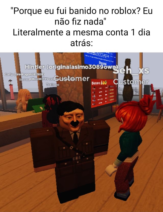 EU FUI BANIDO NO ROBLOX 